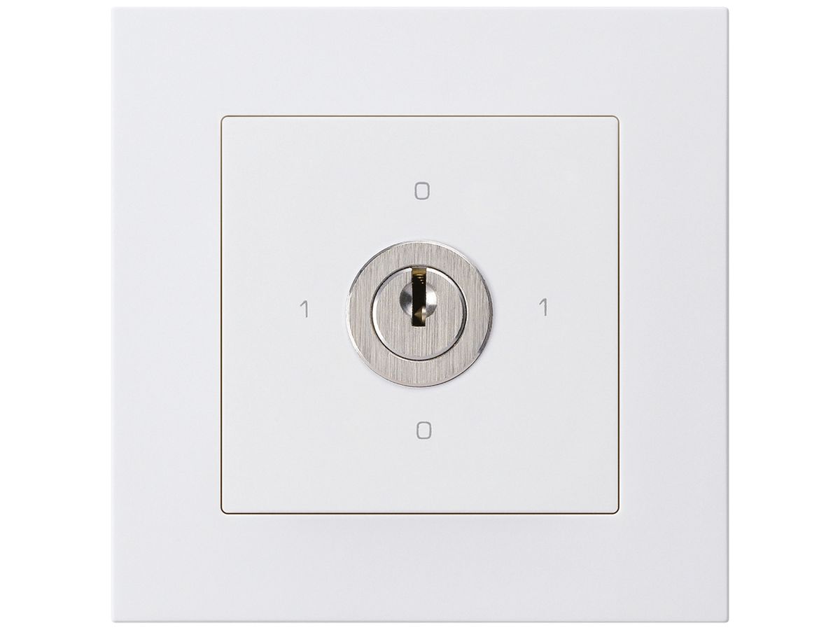 UP-Drehschalter kallysto.pro 0/2L weiss mit Schloss Kaba 8