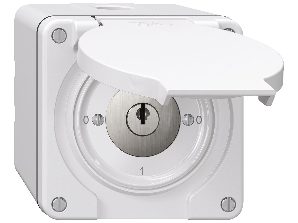 AP-Schlüsselschalter NEVO SNAPFIX® Ausschalter 1-polig 16A 400V 0-1-0-1 ws