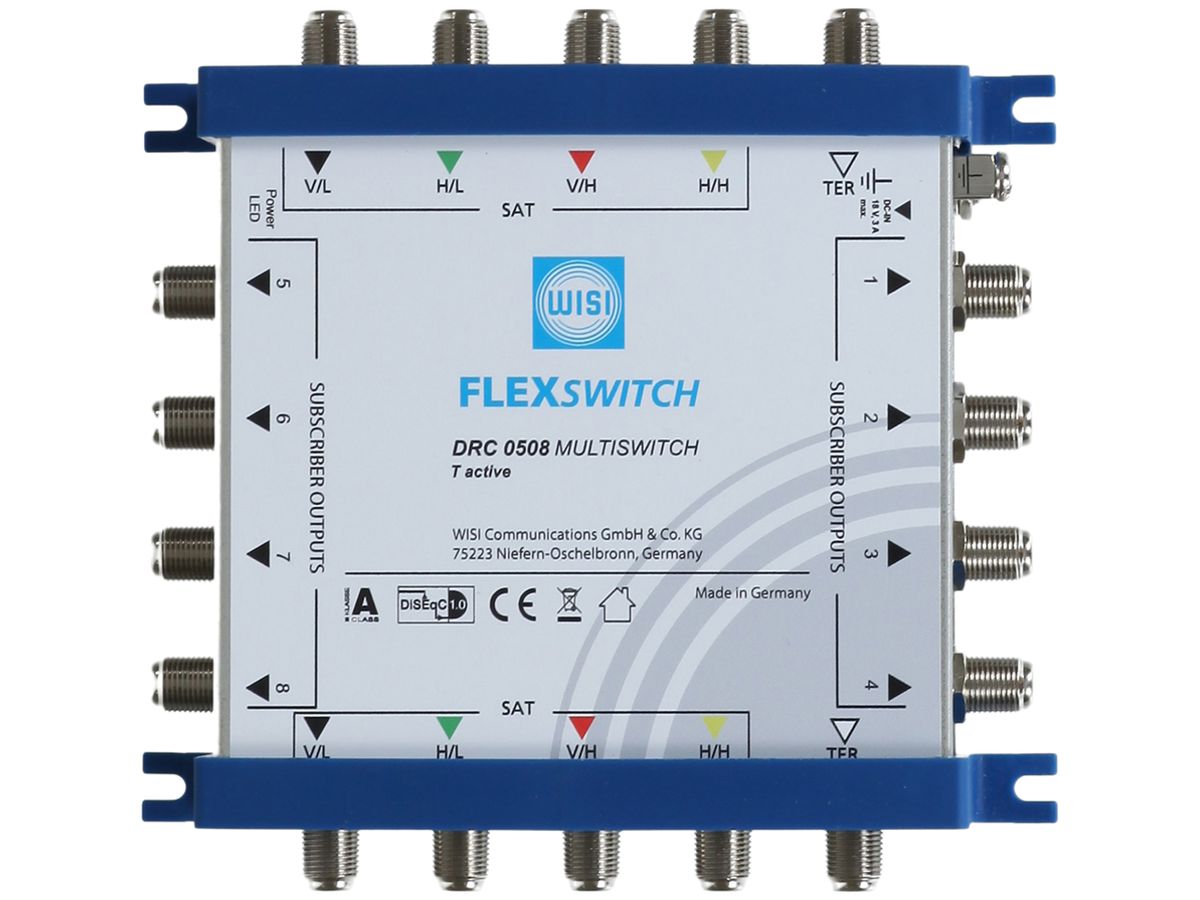 Multischalter WISI FLEXSWITCH 5/8, Kaskade, terrestrisch aktiv