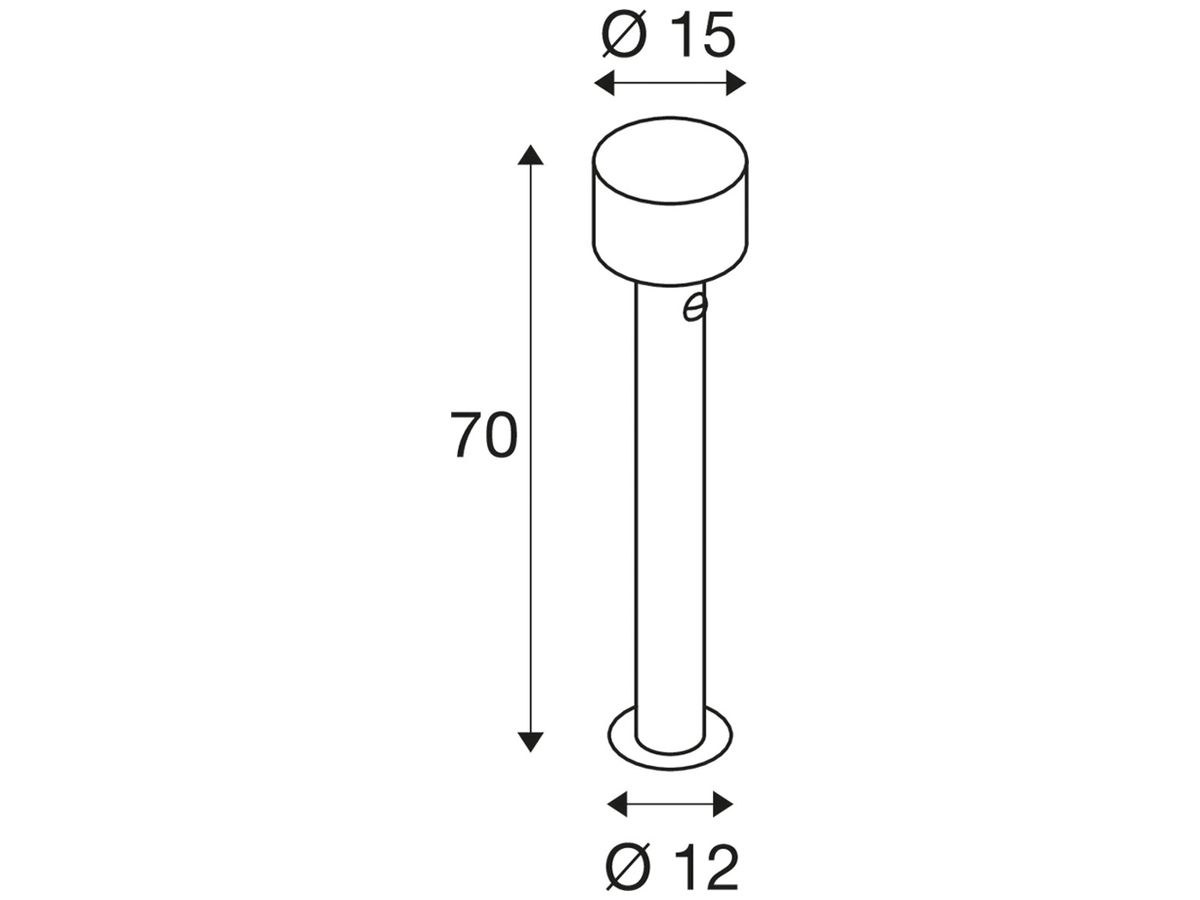 LED-Pollerleuchte SLV TAHA SEN 10W 450lm 2200…2700K IP54 Ø150×702mm schwarz