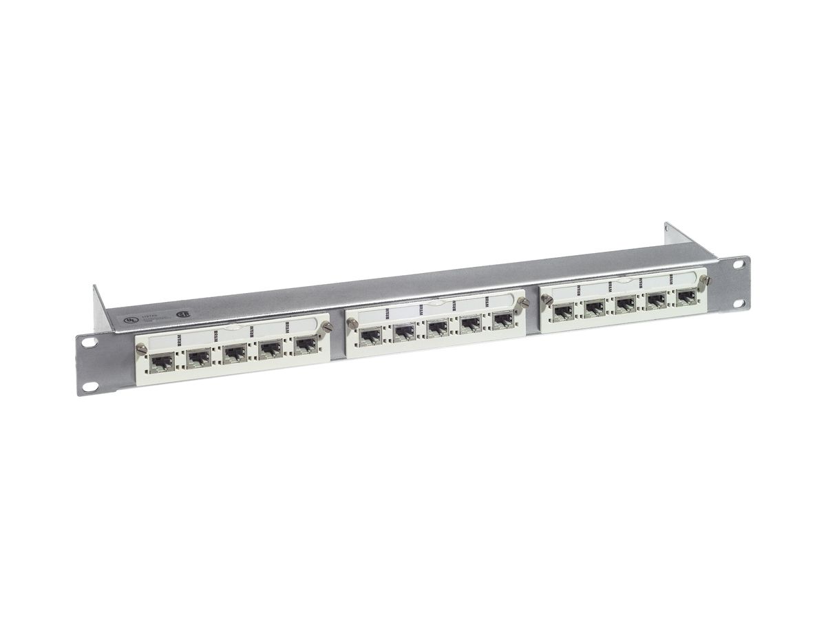 Rangierfeld 19" 1HE 15×RJ45 Kat.6 geschirmt R&M freenet