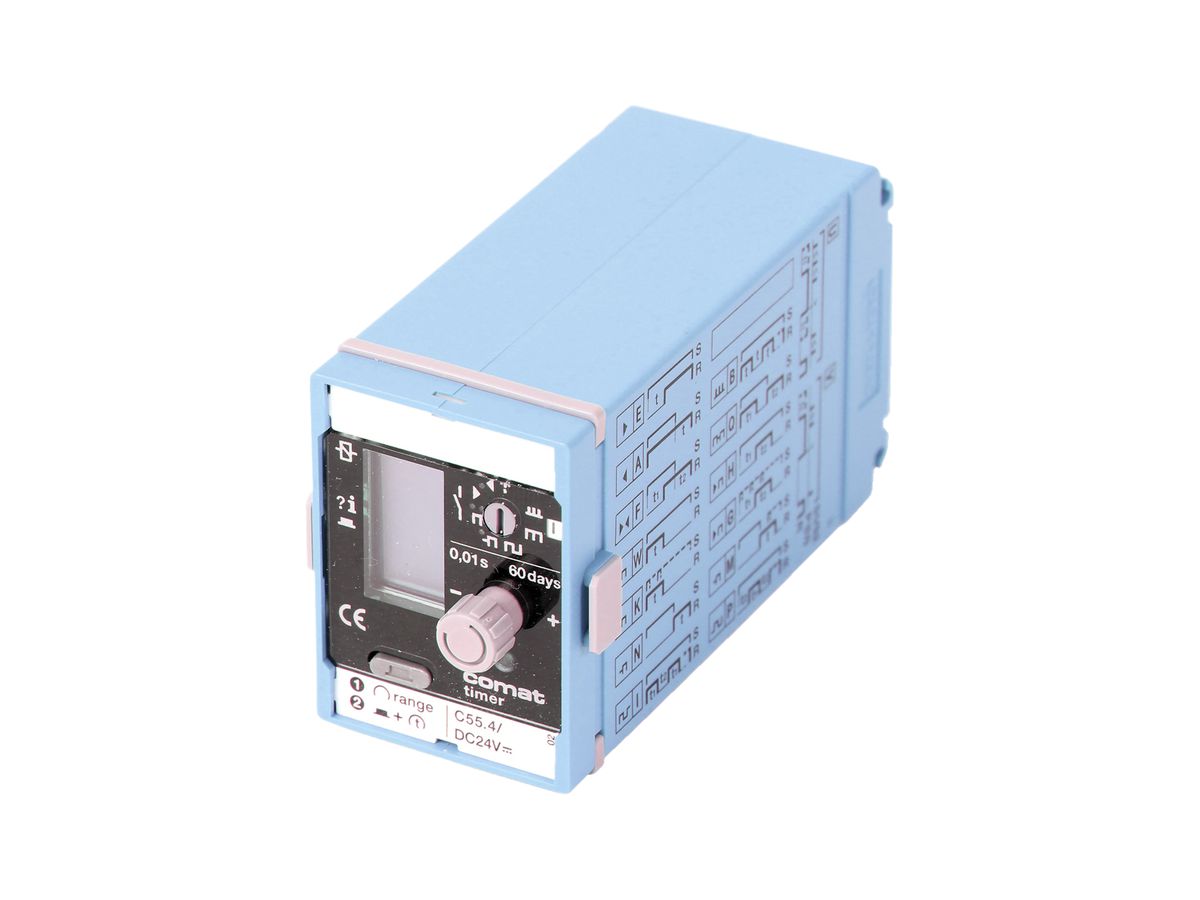 Zeitrelais ComatReleco C55.4, 24VDC, Gehäuse blau-grau