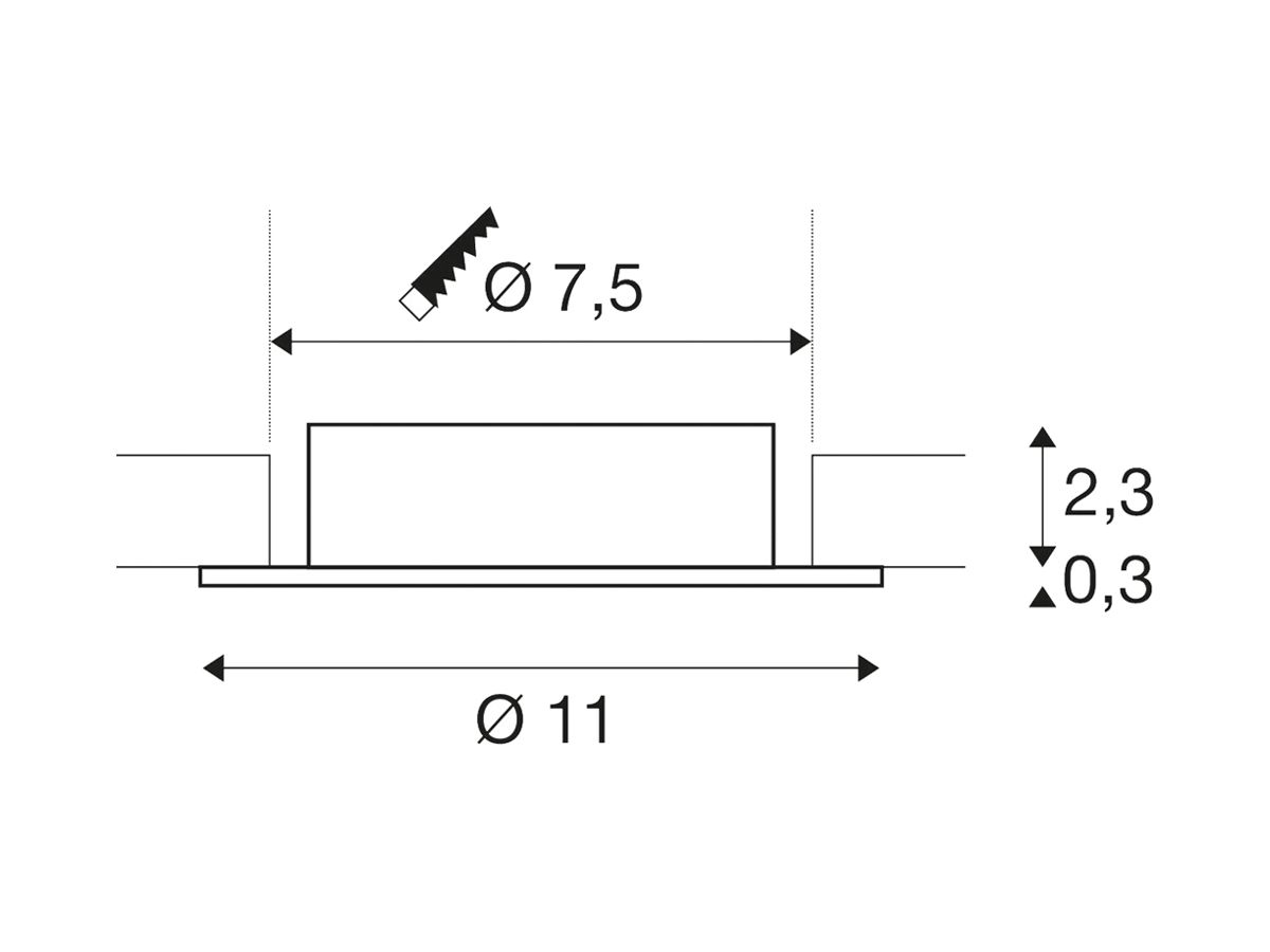 Einbaurahmen SLV NEW TRIA 75 Aluminium Ø110×26mm weiss