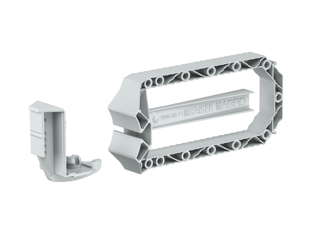 Montageset AGRO Prefix® 137×59×16mm, hellgrau, 2 Flügel, 2 Adapter