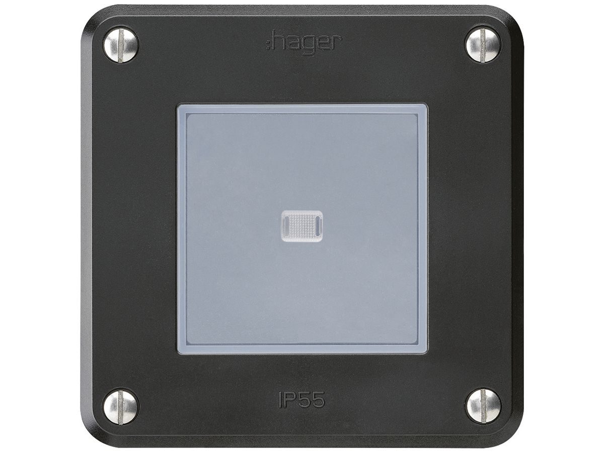 UP-Drucktaster robusto IP55 2P schwarz beleuchtet für Kombination