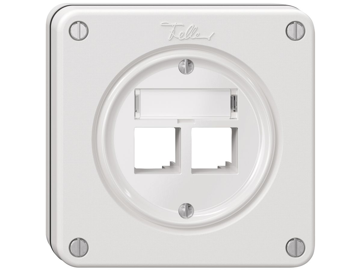 UP-Montageset NEVO EASYNET S-One SNAPFIX® für 2 Buchsen 87×87mm ws