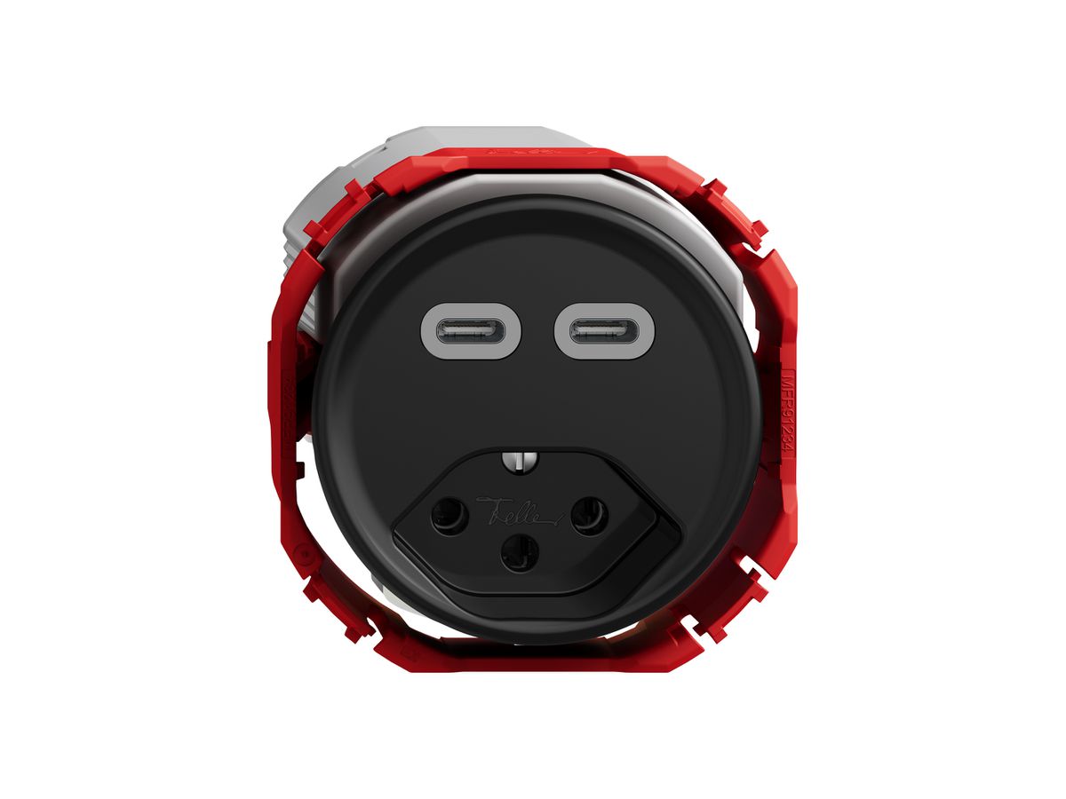 USB-Ladesteckdose STANDARDdue SNAPFIX® USB C+C/T13 3A 230V AC sz