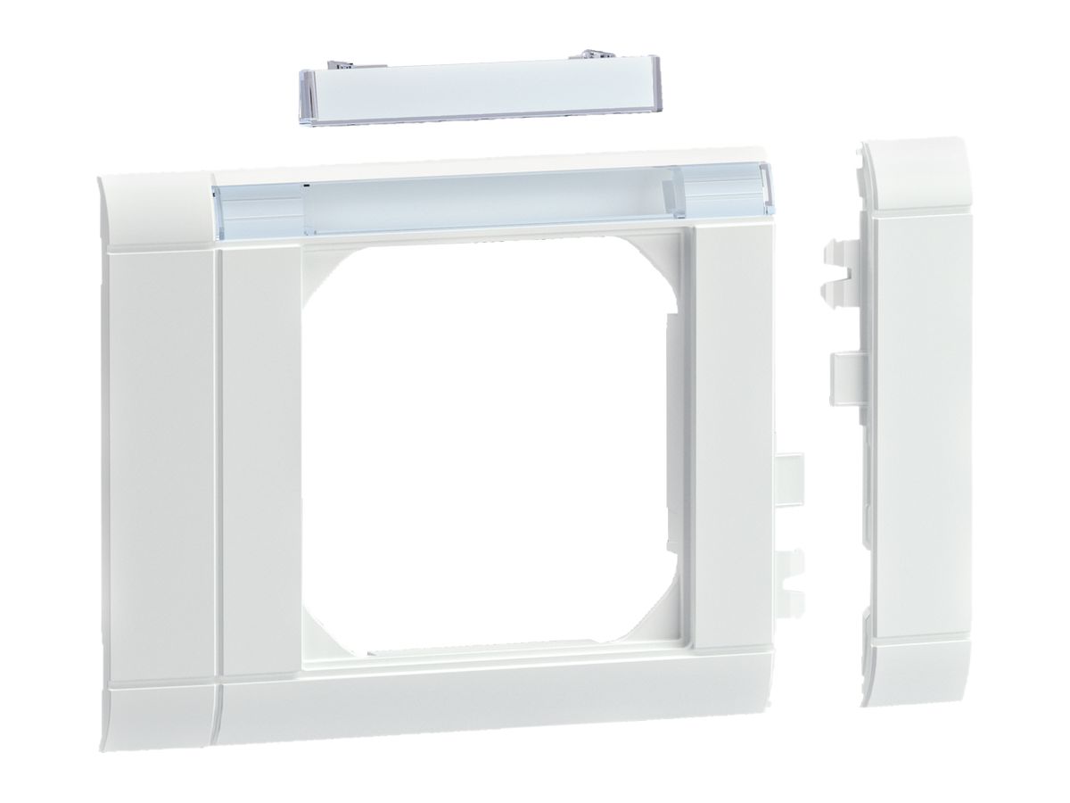 Rahmenblende tehalit CH modular halogenfrei, 80mm, m.Beschriftungsfeld, weiss