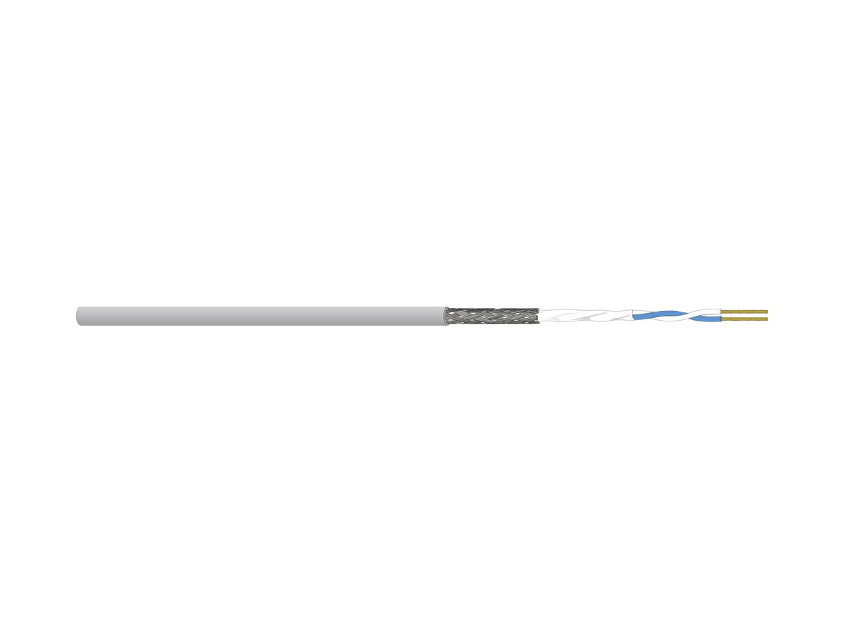 Datenkabel Dätwyler CU 7702 1P flex 1×2×0.132 S/FTP Kat.7 LSZH Eca grau