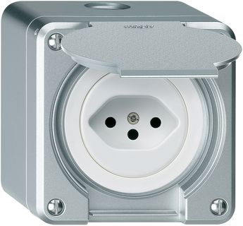 AP-Steckdose robusto Typ 13 aluminium