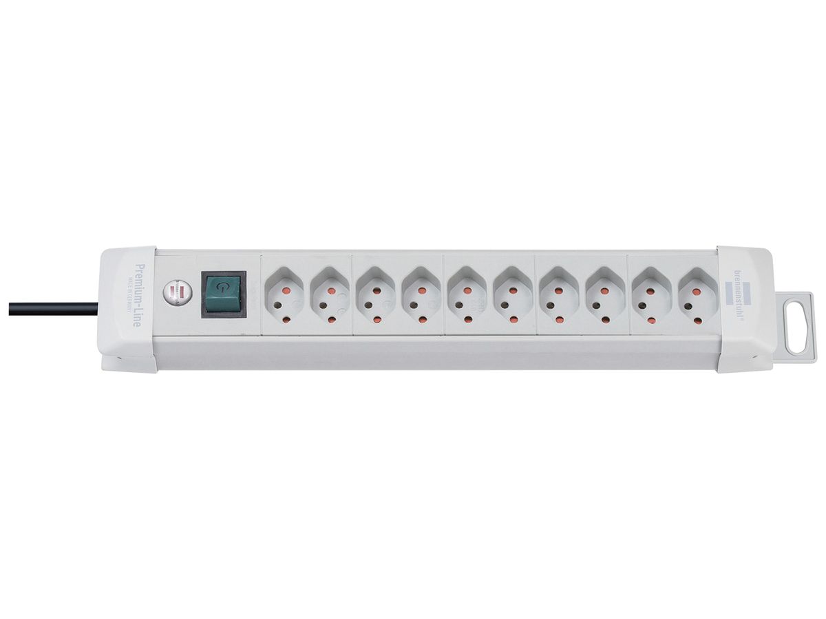 Steckdosenleiste cleverLINE Schalter Aufhänger 10×T13 3m H05VV-F 3×1.5mm² lgu
