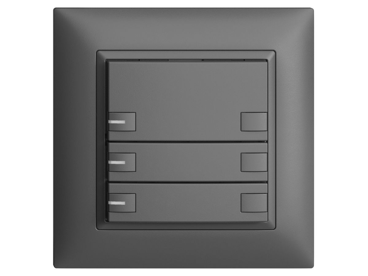 UP-KNX-Taster RGB EDUE FMI, 250mW, m.RGB-LED, 3×Taste, 2×Tastenb., dgu
