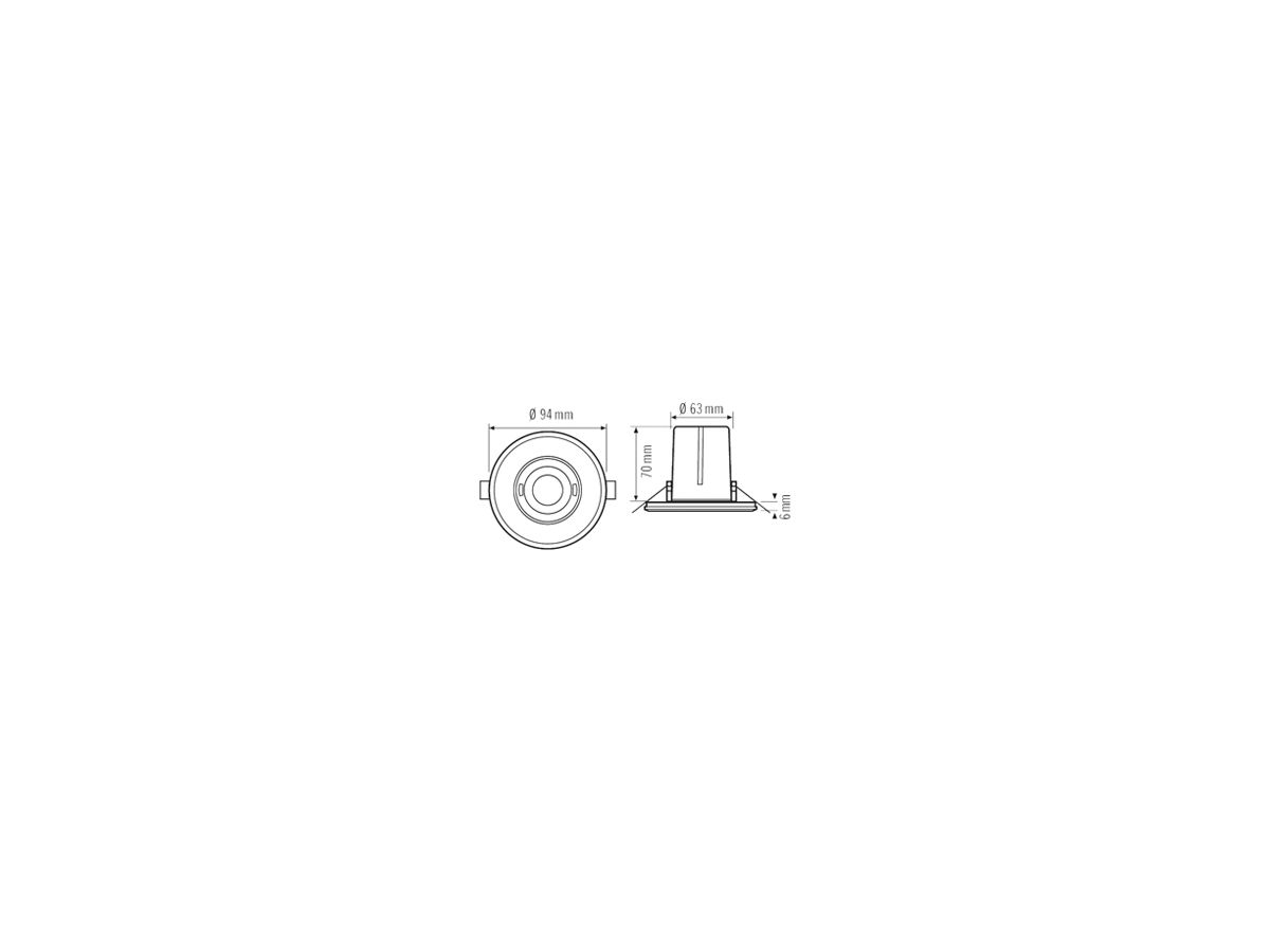 UP-Präsenzmelder KNX ESYLUX PD-FLAT 360i/8 ROUND FM, weiss