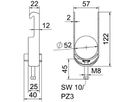 Schnellverleger BET 2056 W-Fuss Kunststoff 46…52mm 1×Kabel A2 1.4301