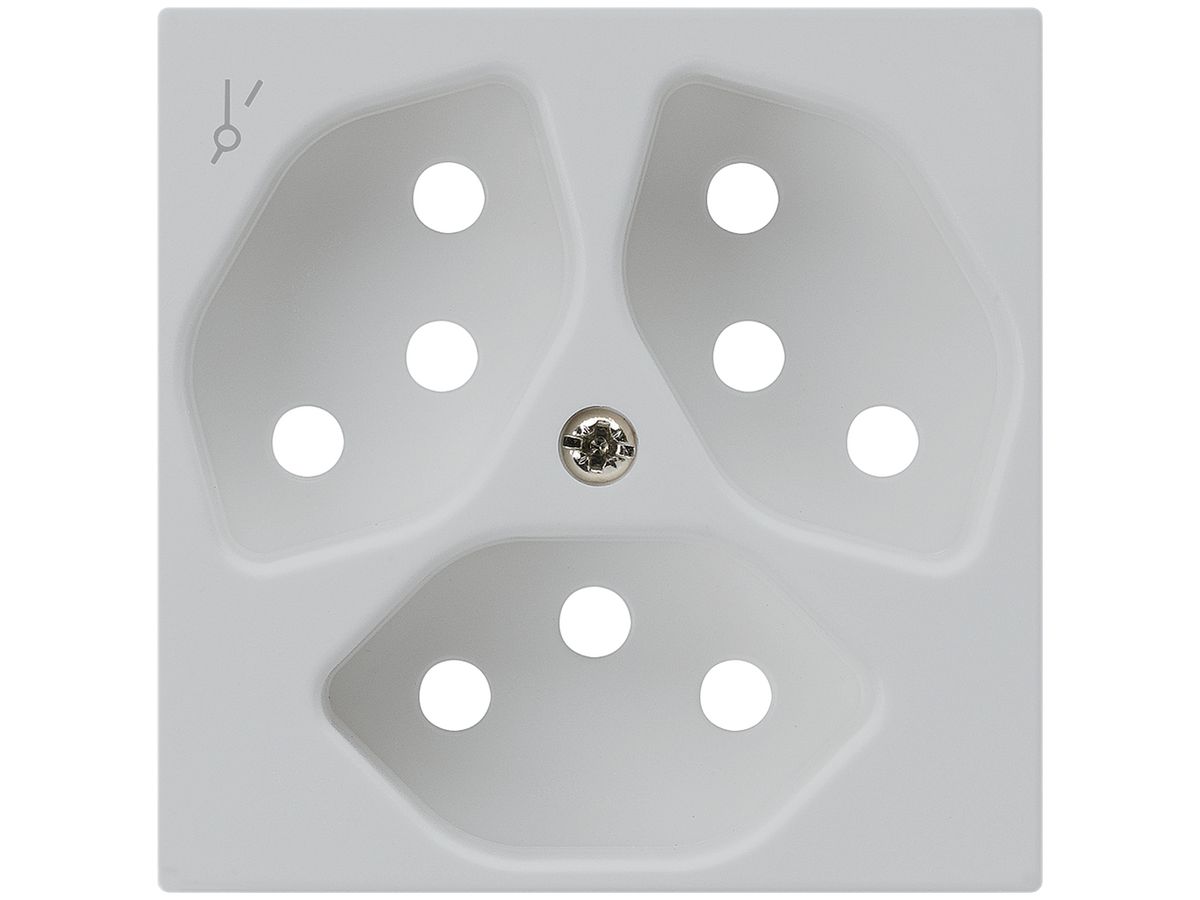 Frontplatte kallysto 3×T13/1 60×60mm hellgrau mit Kinderschutz