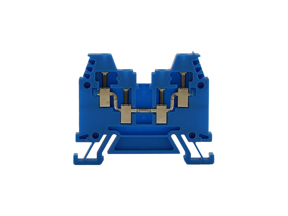 Durchgangs-Reihenklemme Woertz Ex 0.5…2.5mm² 24A 800V Schraubansch.2×2 TH35 blau