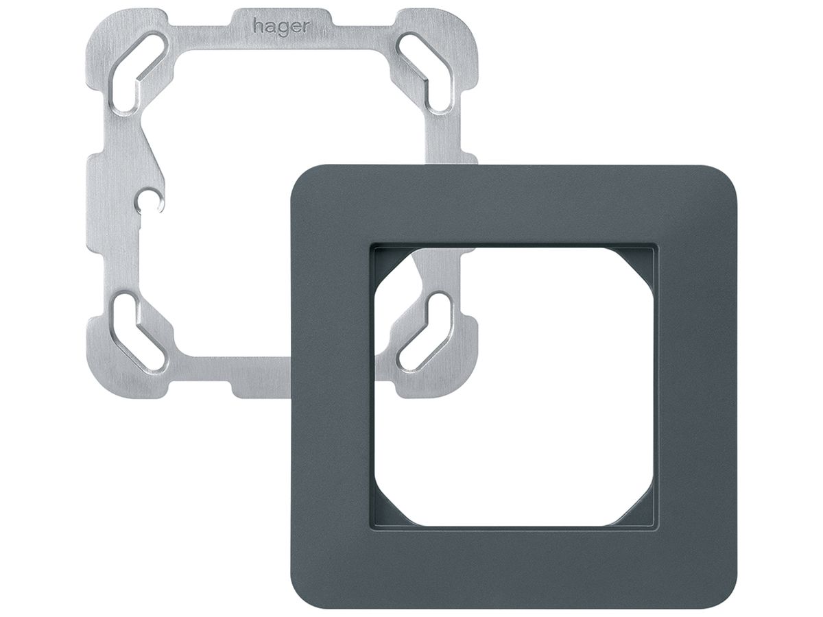 UP-Kopfzeile Hager kallysto.trend 1×1 94×94mm anthrazit