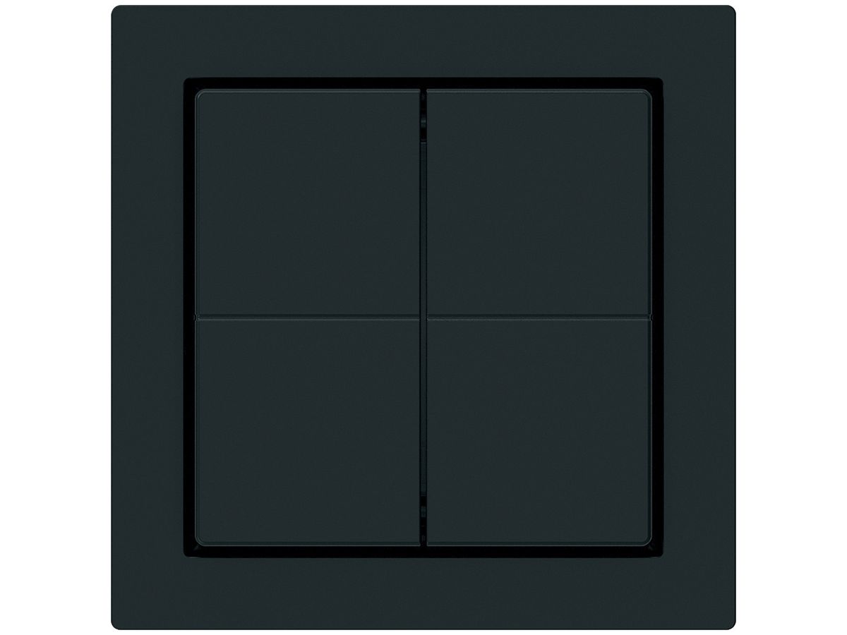 Frontset zu Funktaster Friends of Hue KAL, 60×60mm, mit Knopf, schwarz