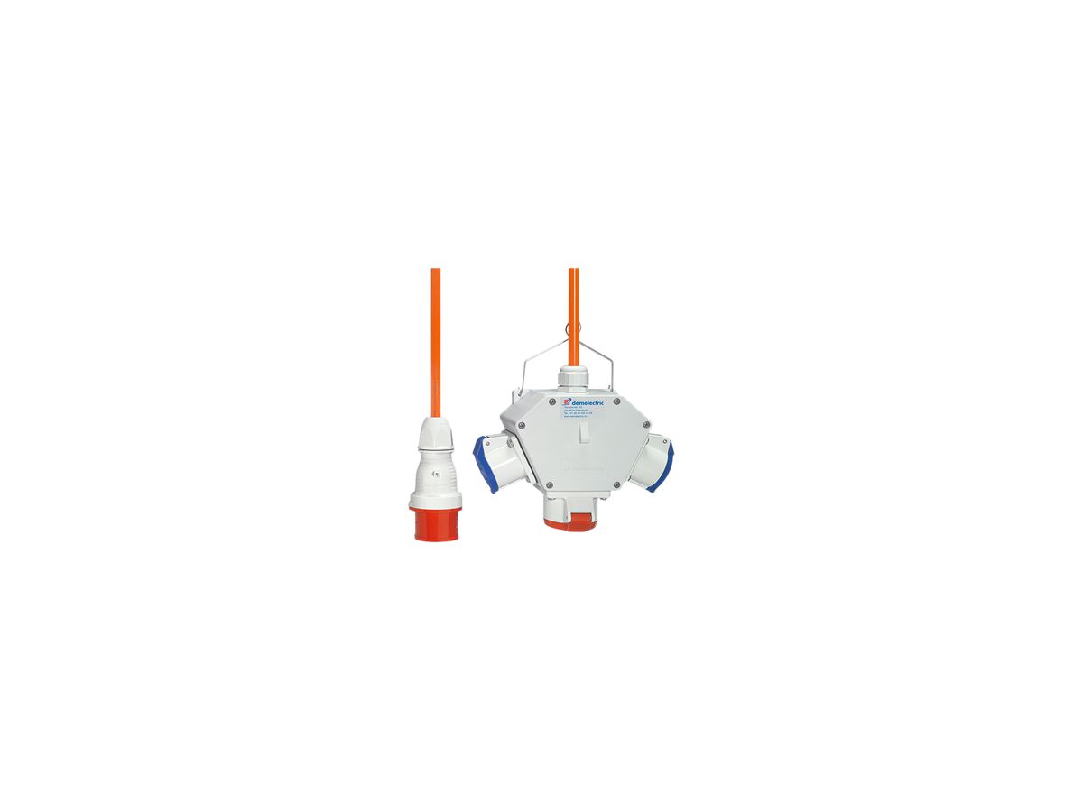 Kreuzverteiler Demelectric HG840 2×CEE16/3 1×CEE16/5 1.5m
