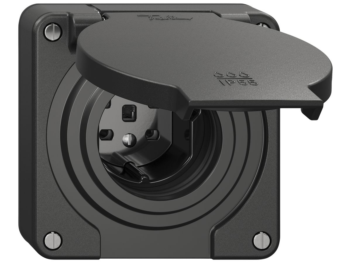 Steckdose NEVO SNAPFIX® 1×T25 16A 440V 87×87×32mm IP55 sz