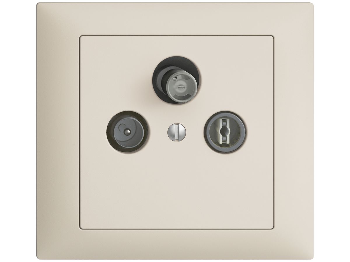 EB-Stichdose SAT/TV DB52 EDIZIOdue crema, mit IEC/F-Anschluss