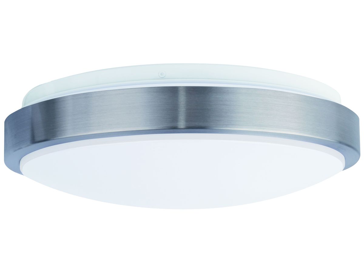 LED-Deckenl.DOTLUX LUNAsilver-exit 33W 3590lm 830/840/857 IP44 EM 3h Ø490mm ws