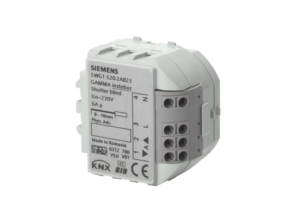 EB-KNX-Jalousieaktor Siemens 230 VAC 1×6A RS520/23