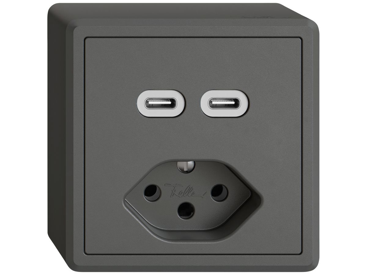 AP-USB-Ladesteckdose EDIZIO.liv SNAPFIX® USB C+C/T13 3A 230VAC dgu