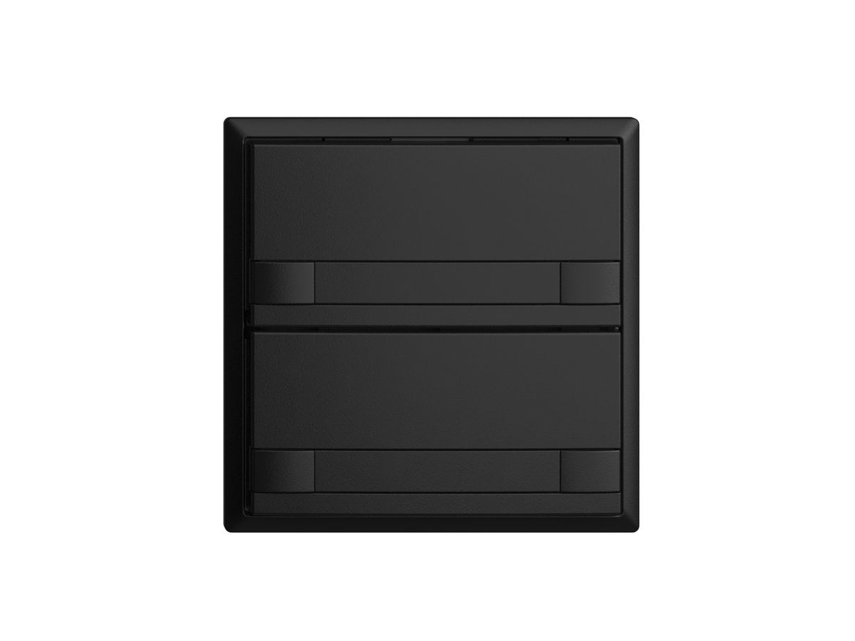 UP-Taster KNX 2-fach EDIZIOdue colore schwarz RGB ohne LED mit Papiereinlage