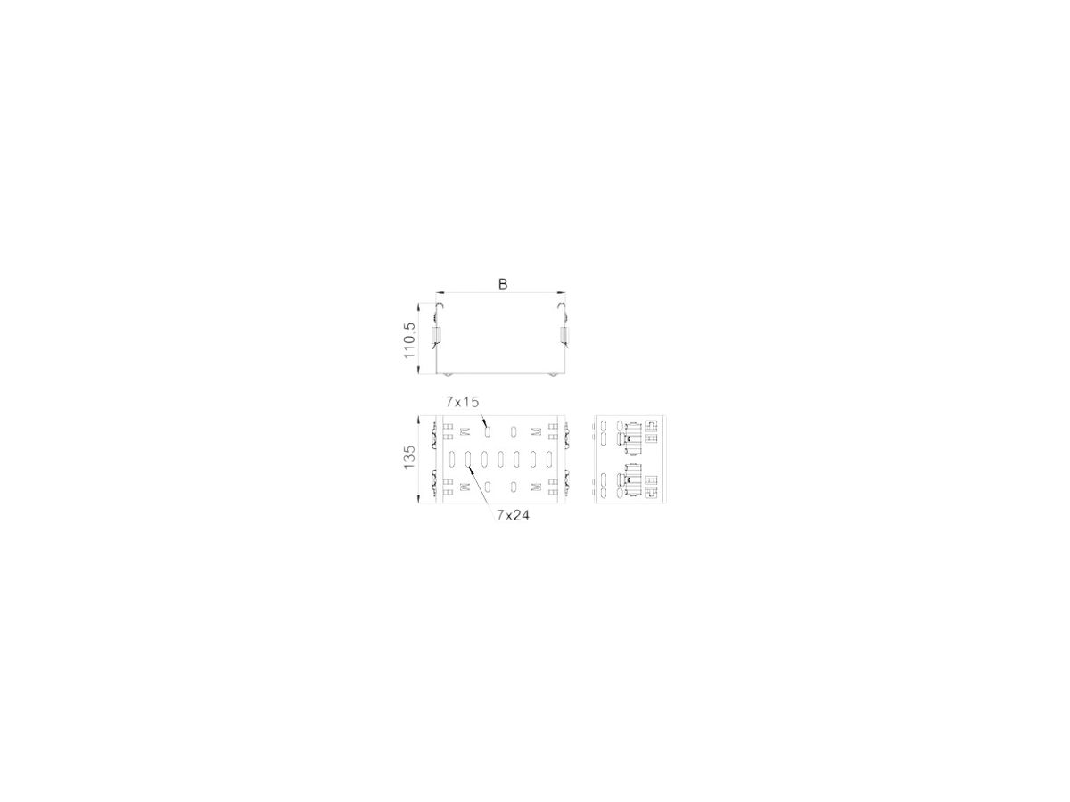 Formteilverbinder Bettermann FVM 110×100mm Zink-Al-beschichtet