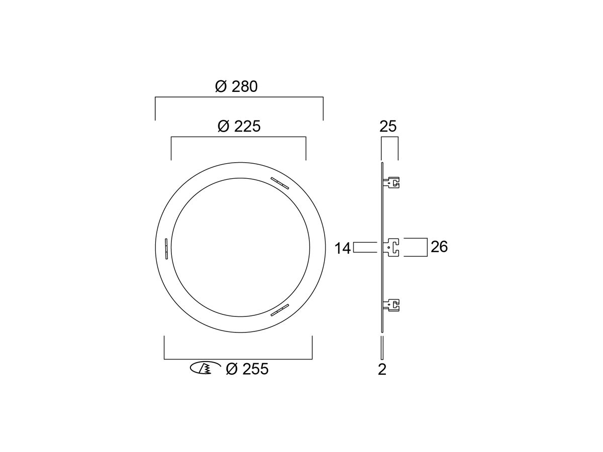 Adapterring Feilo Sylvania Ausschnitt Ø225…255mm RAL 9003