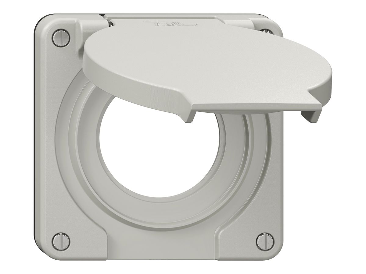 Deckel Feller IP21 für Schuko-Steckdose Dichtung schwarz 87×87mm hellgrau