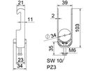 Schnellverleger BET 2056 W-Fuss Kunststoff 28…34mm 1×Kabel Aluminium