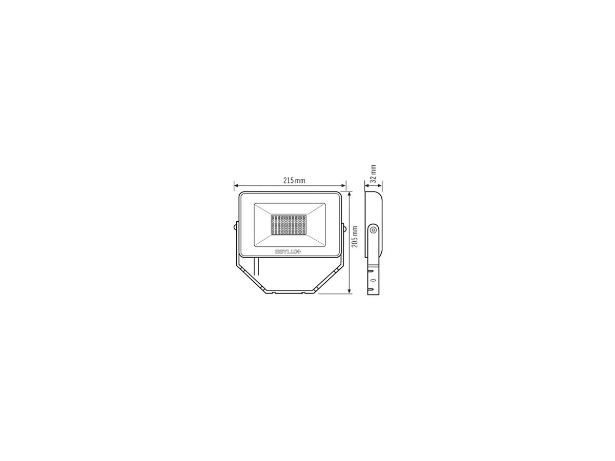 LED-Strahler ESYLUX OFL BASIC, 30W 4000K 3000lm 200×32×135mm IP65, weiss