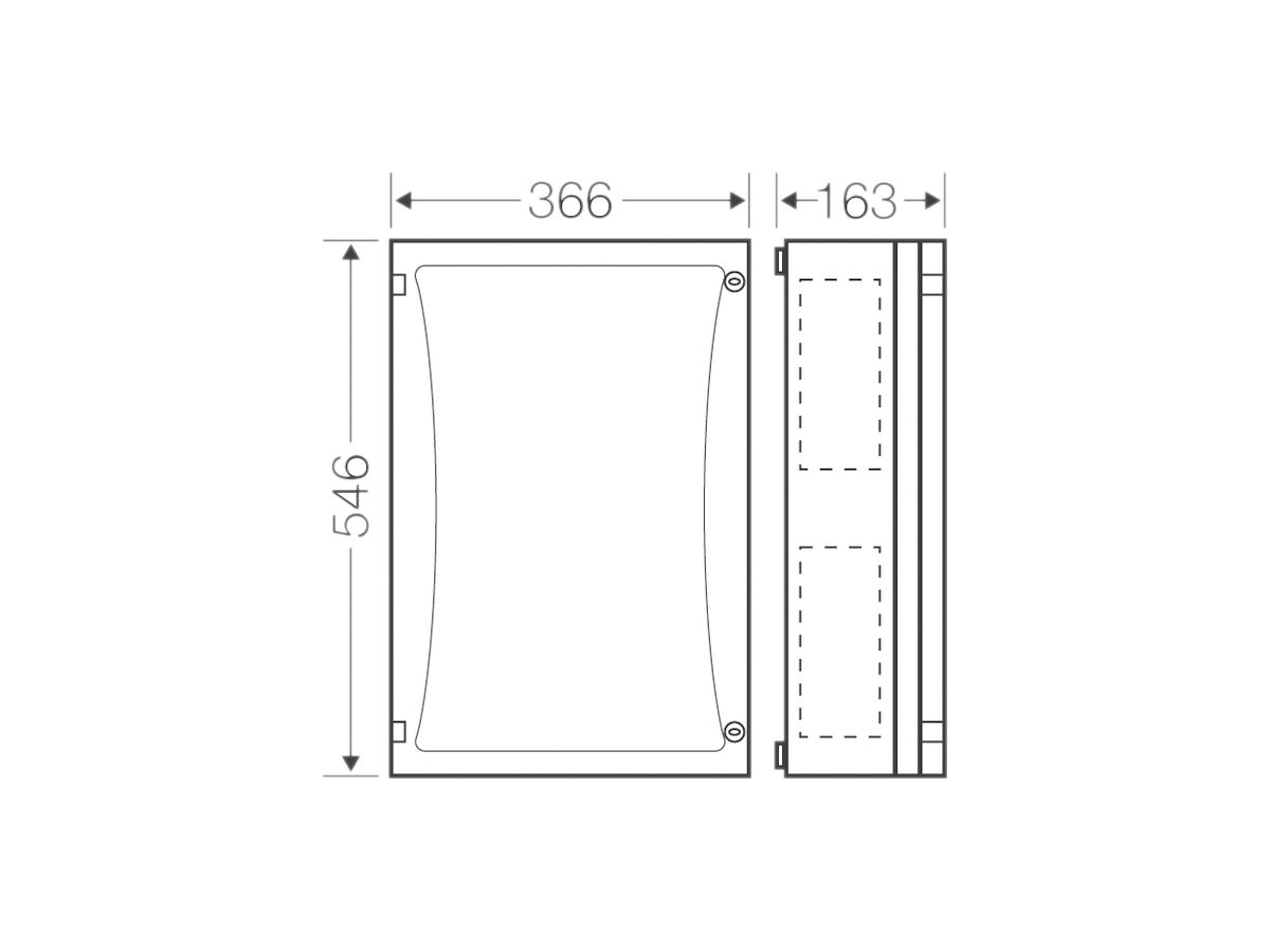 Apparategehäuse leer mit Türe, geschl.546×366×186 ENYSTAR