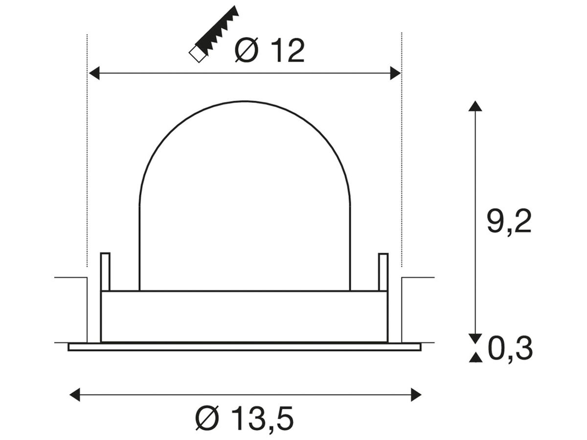 LED-Downlight SLV NUMINOS GIMBLE M 12W 1800lm 3000K NB DA Ø135×95 schwarz/weiss