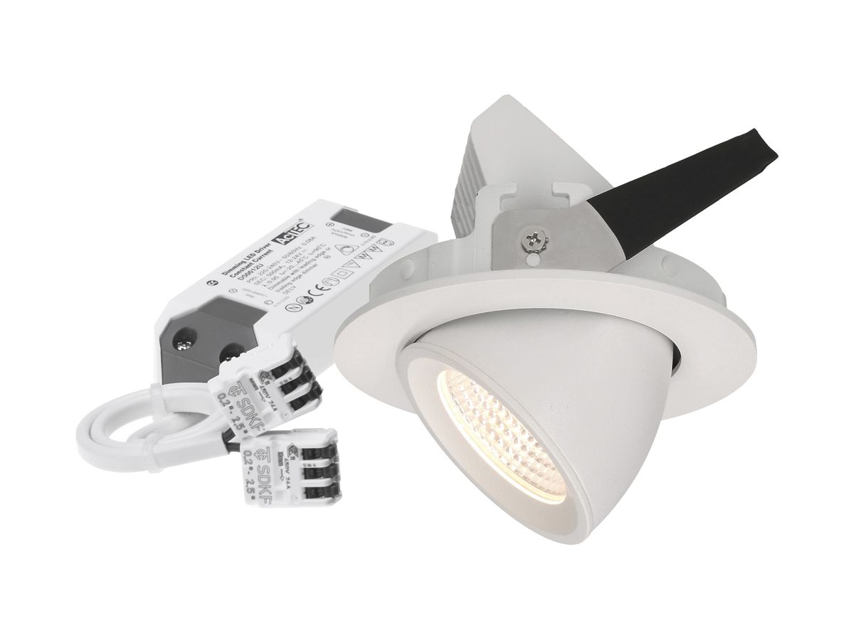 EB-LED-Spot MAX HAURI TURN 10.5W 3000K 960lm Loch-Ø91mm 50° weiss