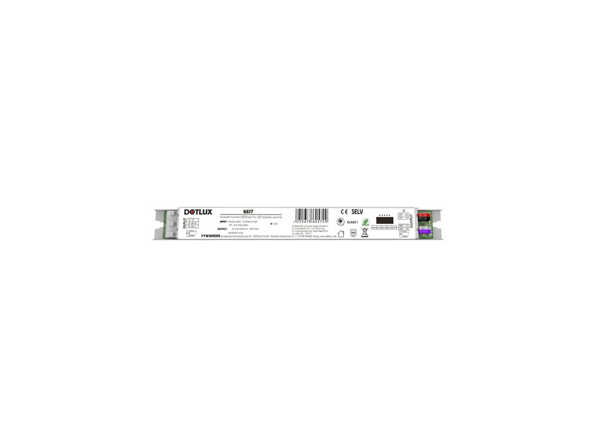 LED-Betriebsgerät DOTLUX 40W 20…50V 250…800mA 1-10V 280×28×21mm
