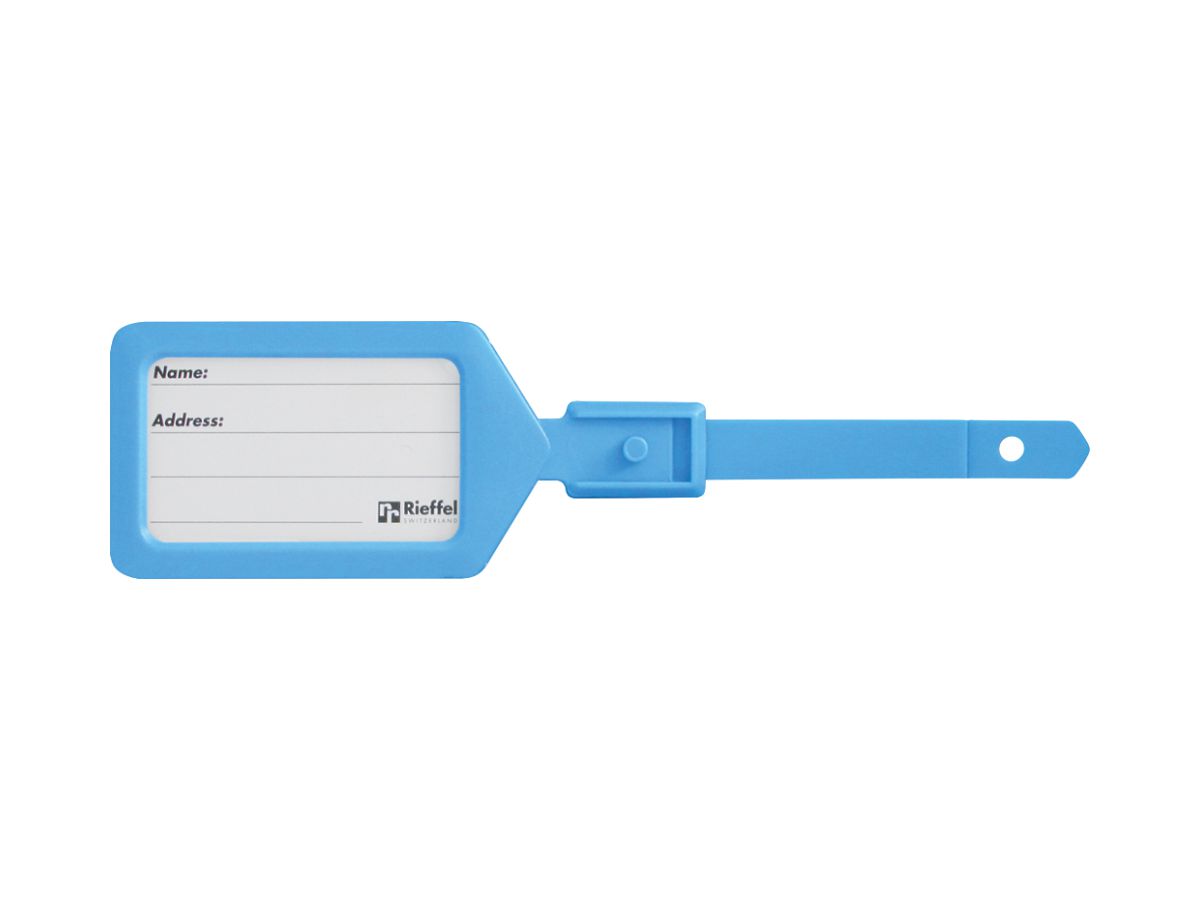 Bezeichnungsschild Rieffel KT 1080 33×63mm Kunststoff blau