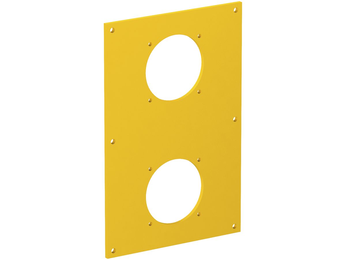 Abdeckplatte Bettermann für 2×Steckdose 38×38mm, 160×105×3mm, PVC, gelb