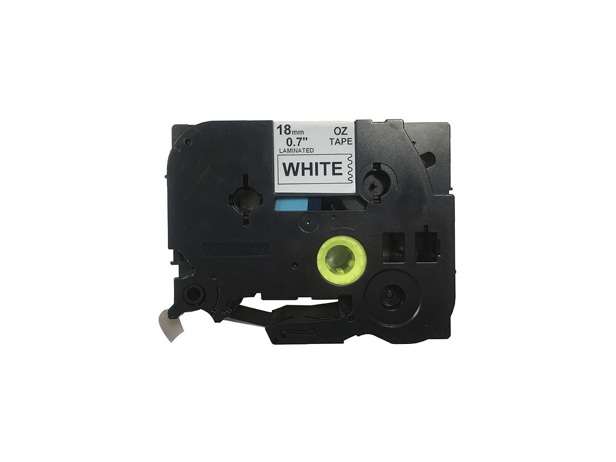 Schriftbandkassette kompatibel zu OZE-S241, 18mm×8m, weiss-schwarz