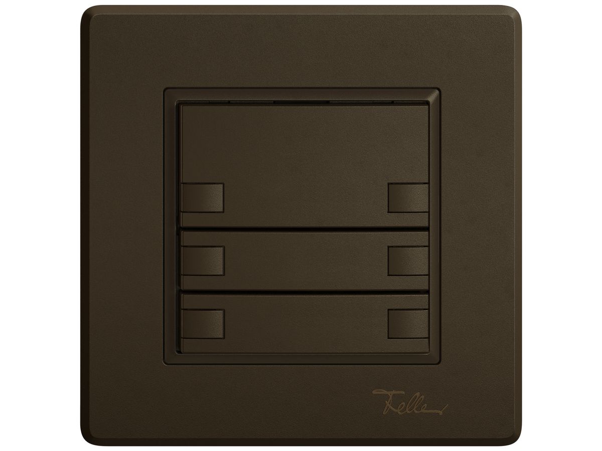 UP-KNX-Taster RGB EDIZIO.liv SNAPFIX® Temperaturfüh.o.LED 3×Taste 2-Tbed.br