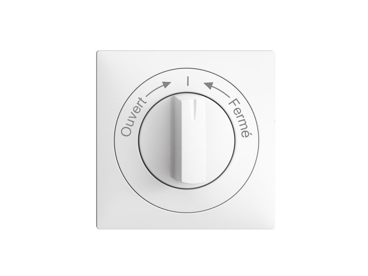 Frontset Ouvert->I<-Fermé EDIZIOdue weiss 60×60mm für Drehschalter