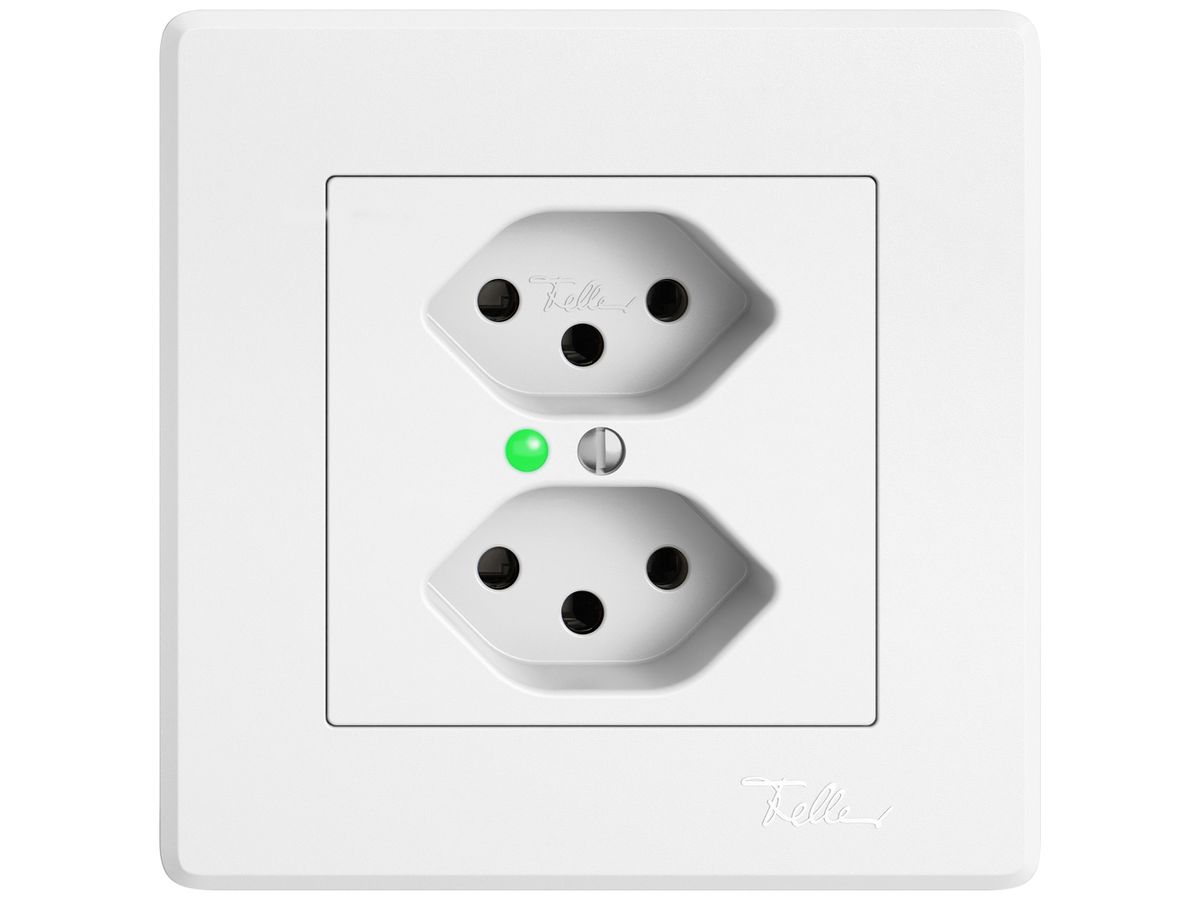 UP-Steckdose EDIZIO.liv SNAPFIX® 2×T13 mit LED ws