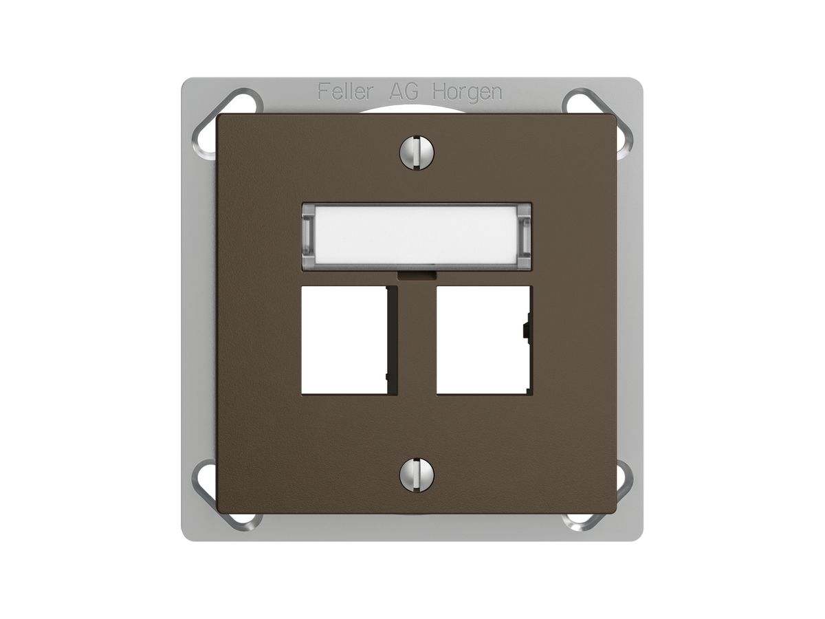 EB-Montageset EDIZIOdue Geradeauslass, für 2×RJ45 freenet, coffee