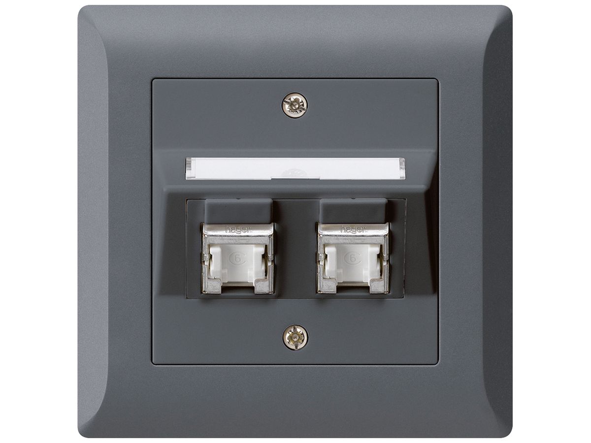 UP-Dose kallysto.line C Kat.6 2RJ45/s anthrazit