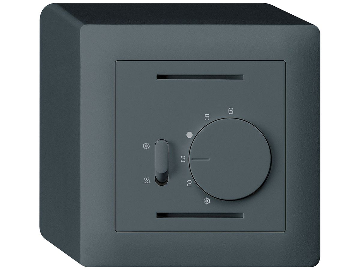 AP-Thermostat Hager kallysto, mit Schalter Heizen/Kühlen, anthrazit