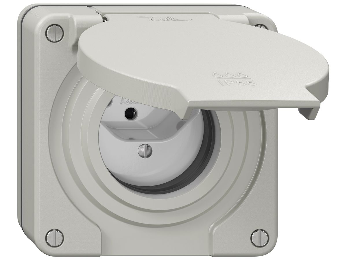UP-Steckdose NEVO SNAPFIX® 1×T13 10A 250V 87×87×34mm IP55 lgu