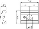 Schienenhalterung Sylvania OneTrack M13 Aluminium 35mm×26.2mm×10.5mm schwarz
