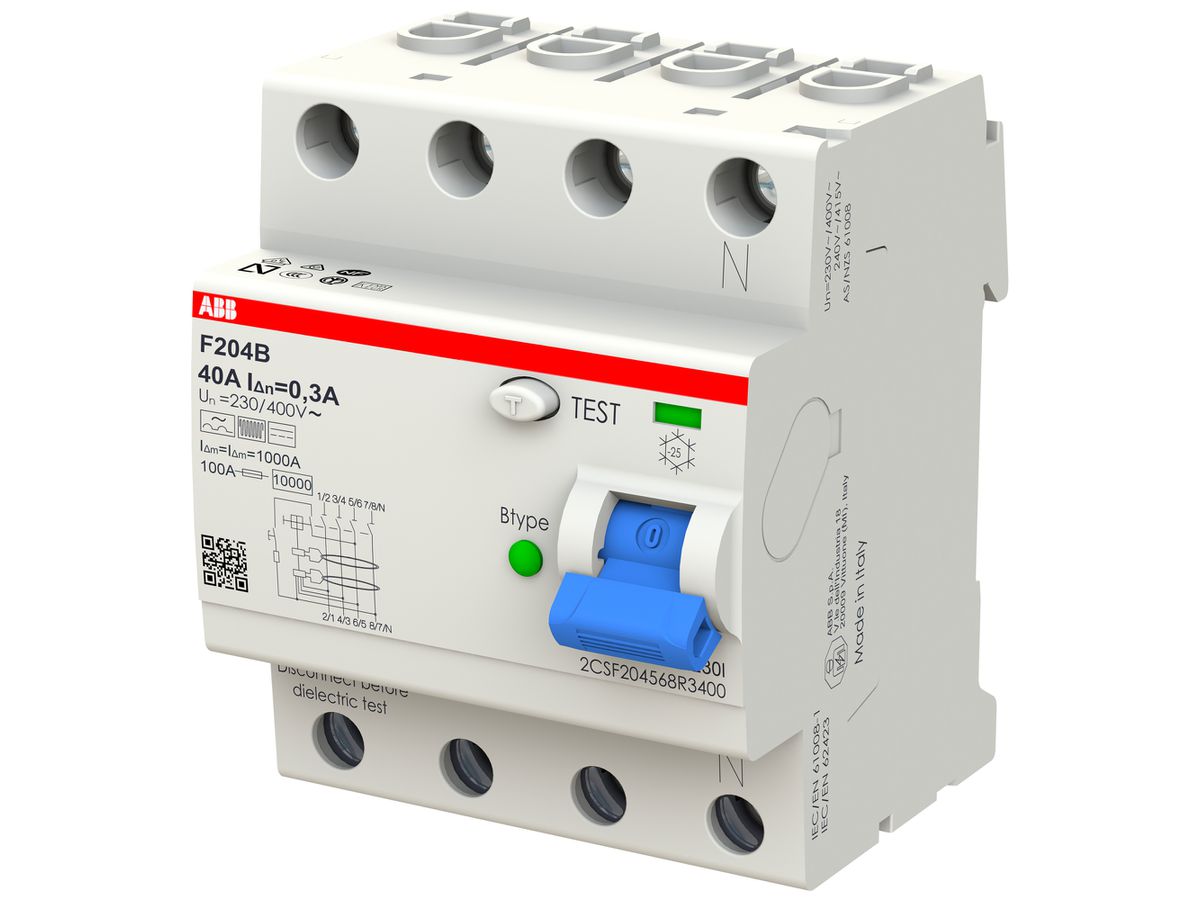 Fehlerstromschutzschalter proM compact 3PN Typ B 40A 300mA 4TE kurzzeitverzögert